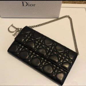 Authentic DIOR Lady Dior Cannage Wallet on Chain
